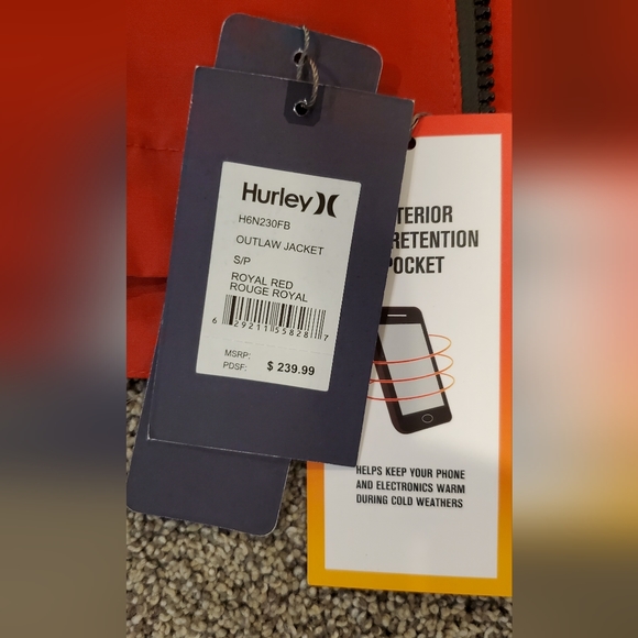 Hurley Outlaw Jacket. Men's Small. Royal Red Color - Picture 3 of 6